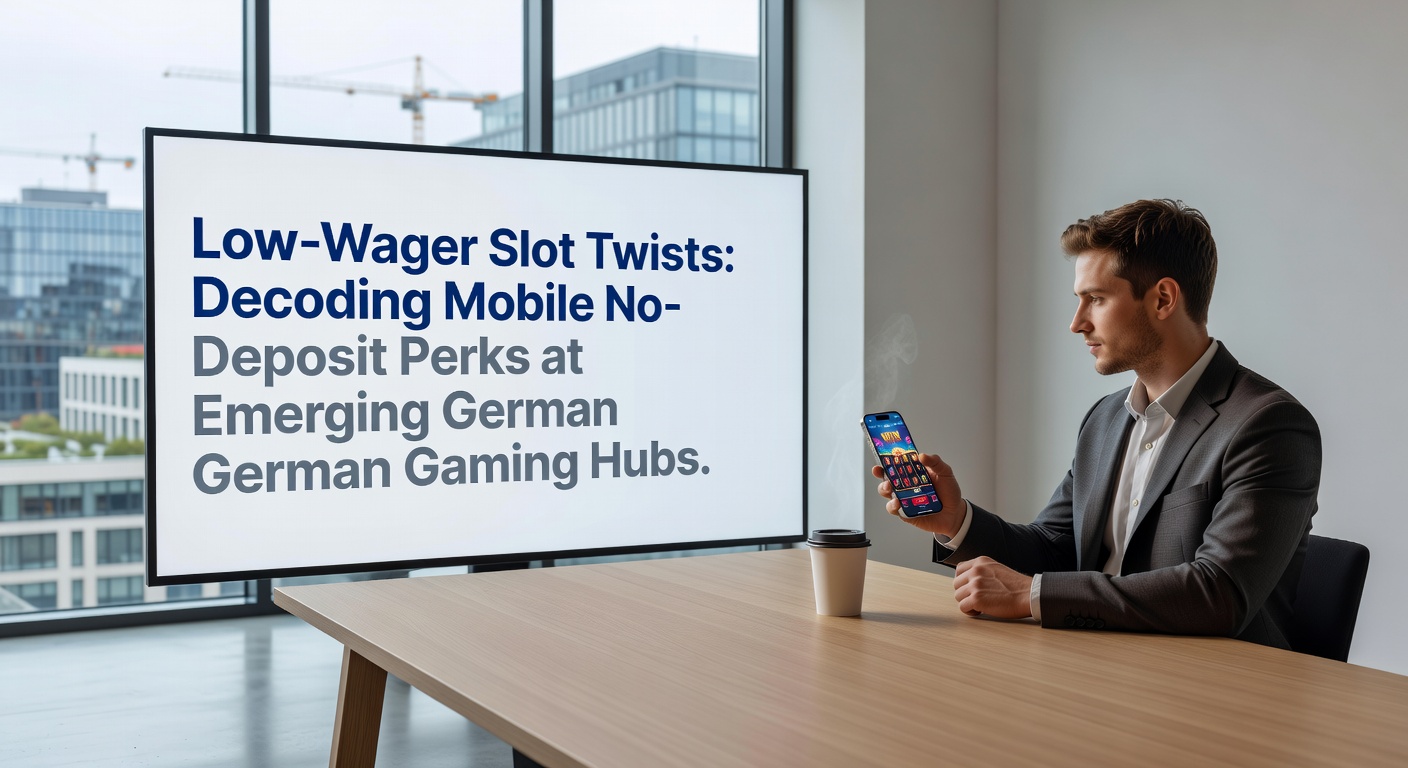 Screenshot eines mobilen No-Deposit-Bonus-Angebots in einem deutschen Gaming-Hub mit Low-Wager-Slot-Twists