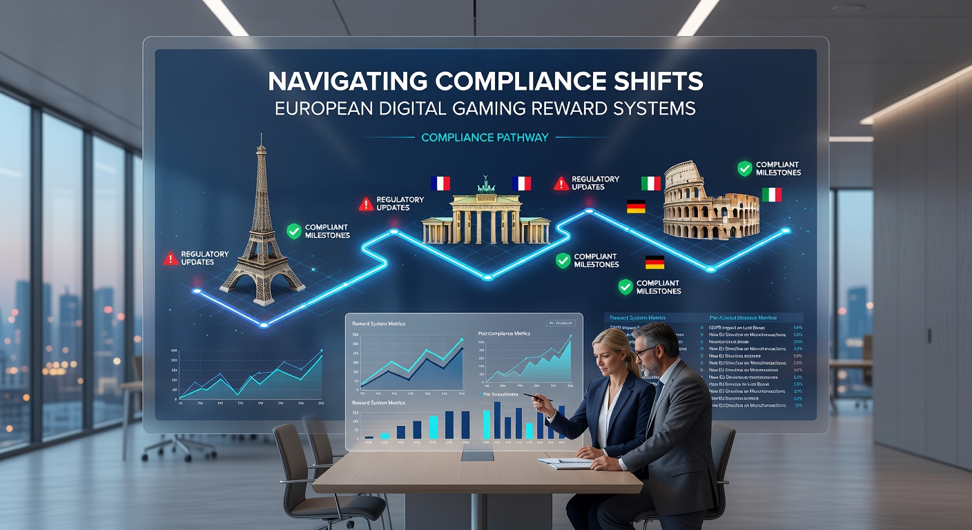 Illustration von Datenflüssen und Compliance-Prüfungen in Gaming-Belohnungssystemen